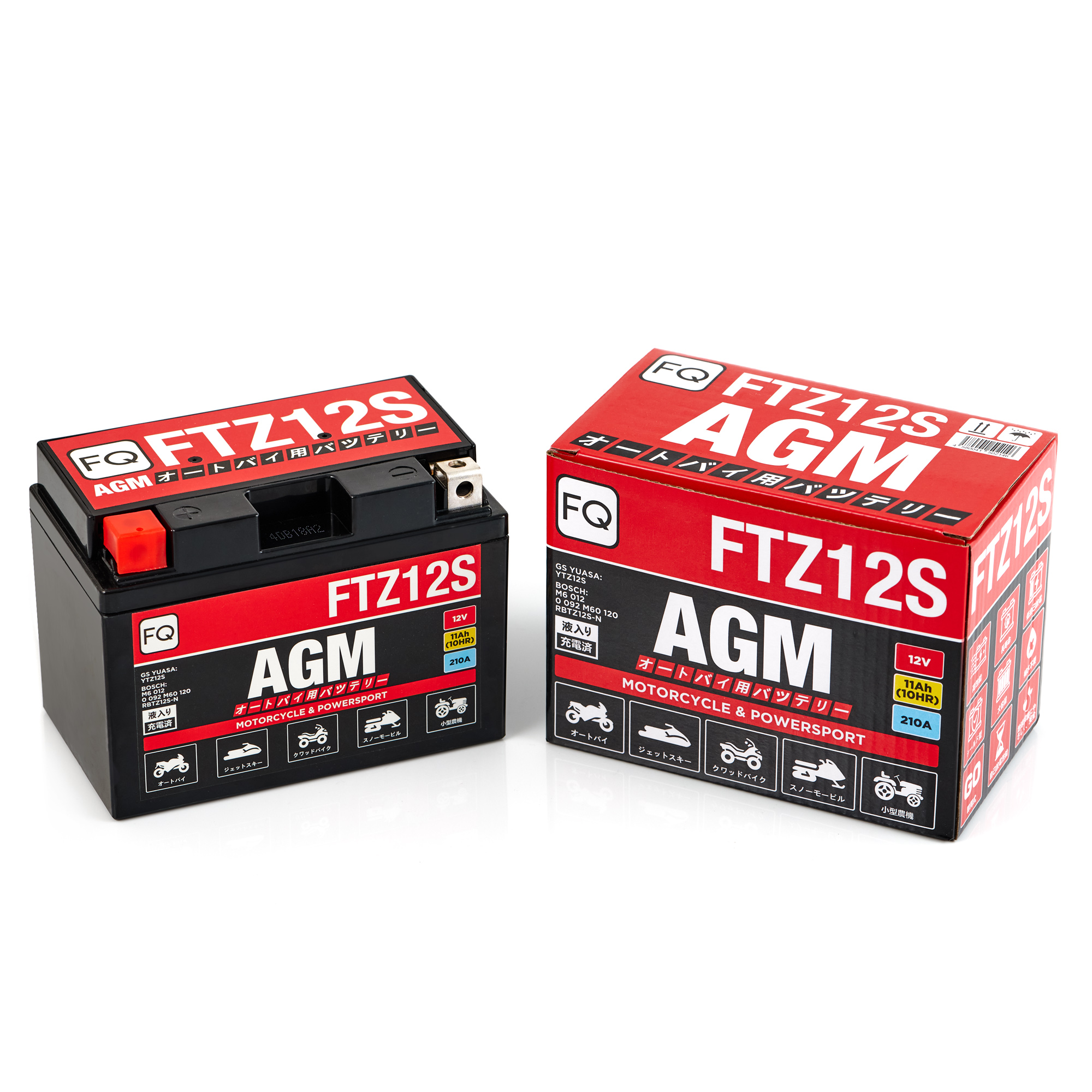 Мото аккумулятор FQ 11Ah FTZ12S AGM