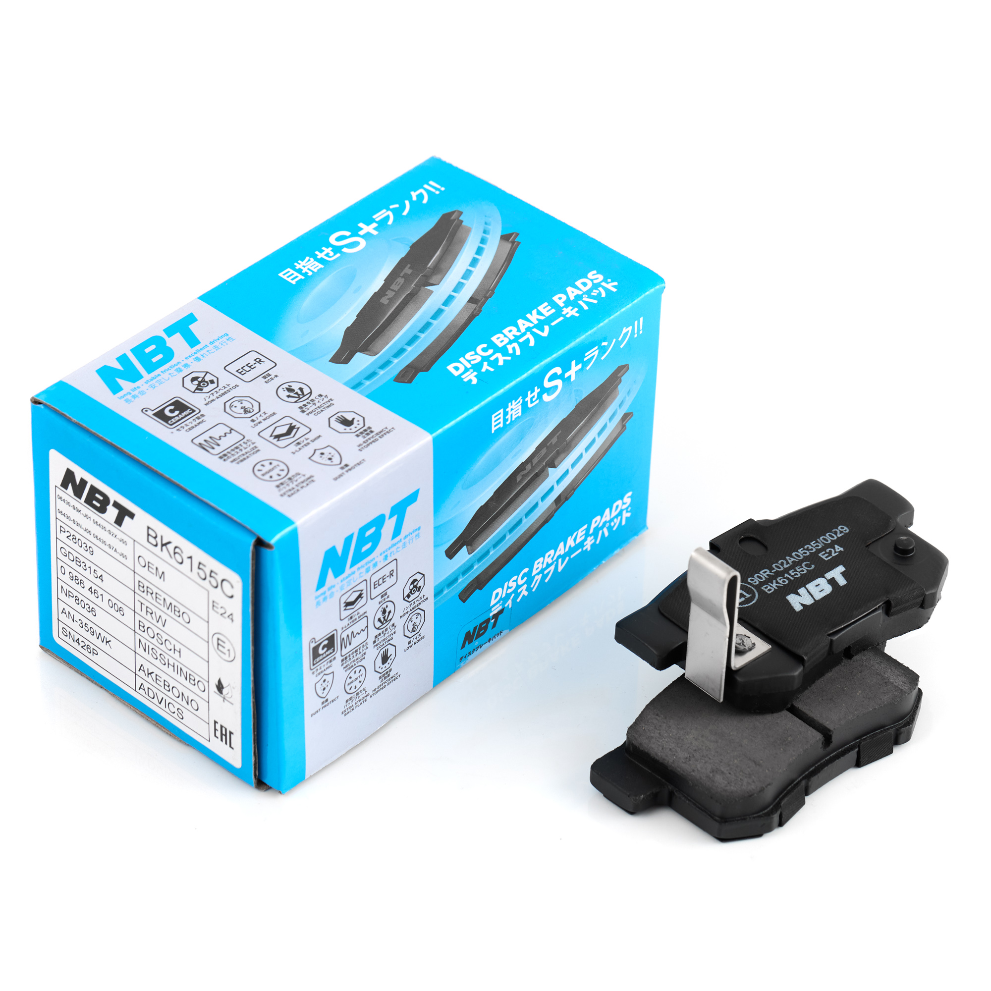 Колодки тормозные дисковые NBT BK6155C / SN426P / AN-359WK / NP8036 / 0 986 461 006 / SP1076-R / 2365201 / GDB3154 / P28039 / AV581 / GP05056 / D5066MH