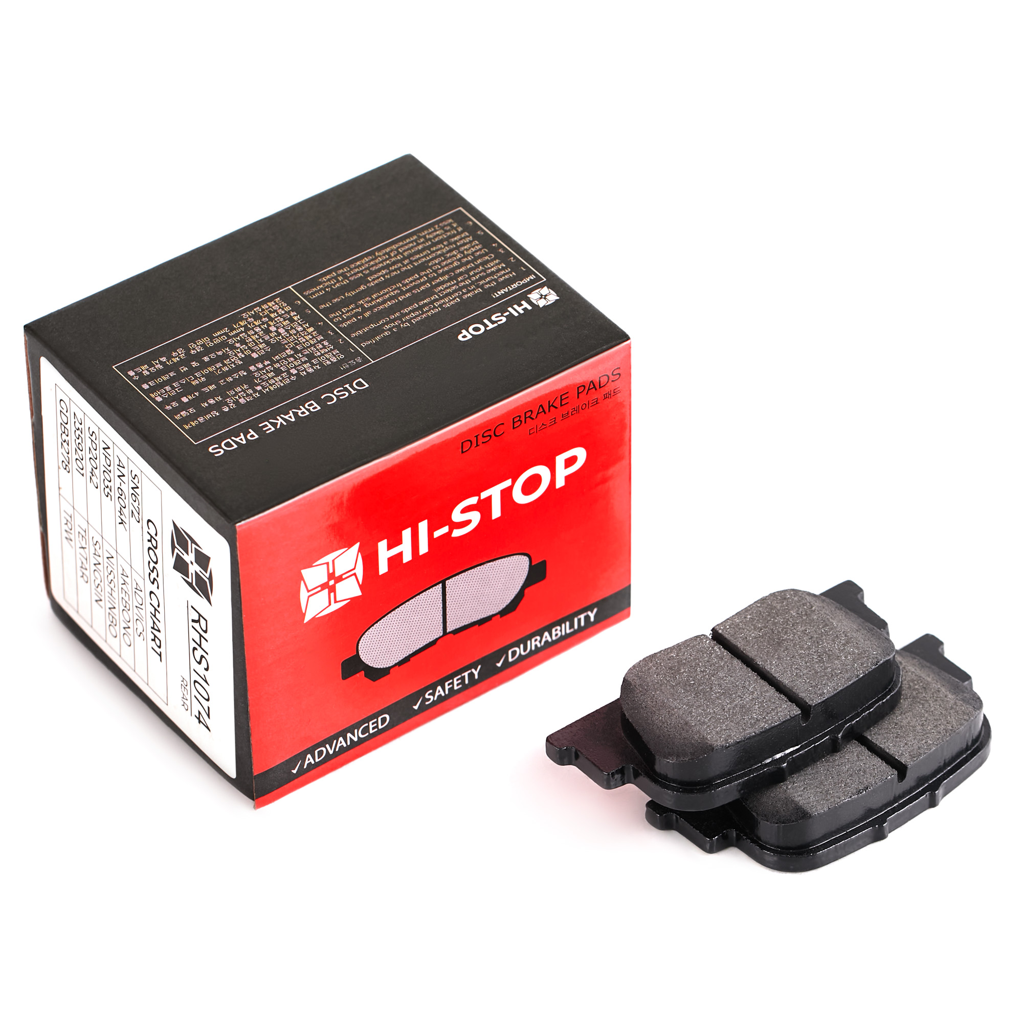 Колодки тормозные дисковые HI-STOP RHS1074 / SN672 / AN-604K / NP1035 / 0 986 424 730 / SP2042 / 2359201 / GDB3278