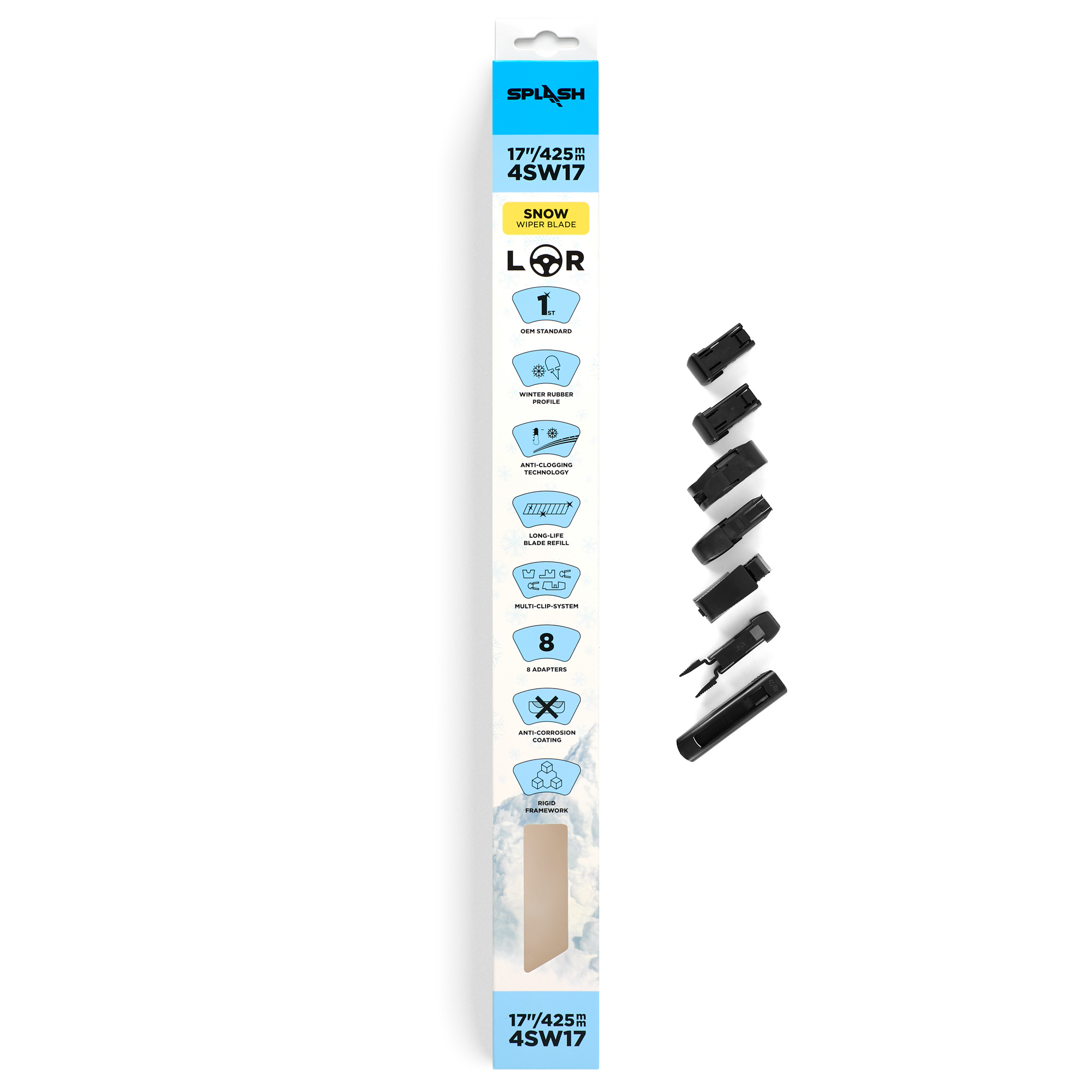 Щетка стеклоочистителя зимняя SPLASH 430mm (17'') 4SW17