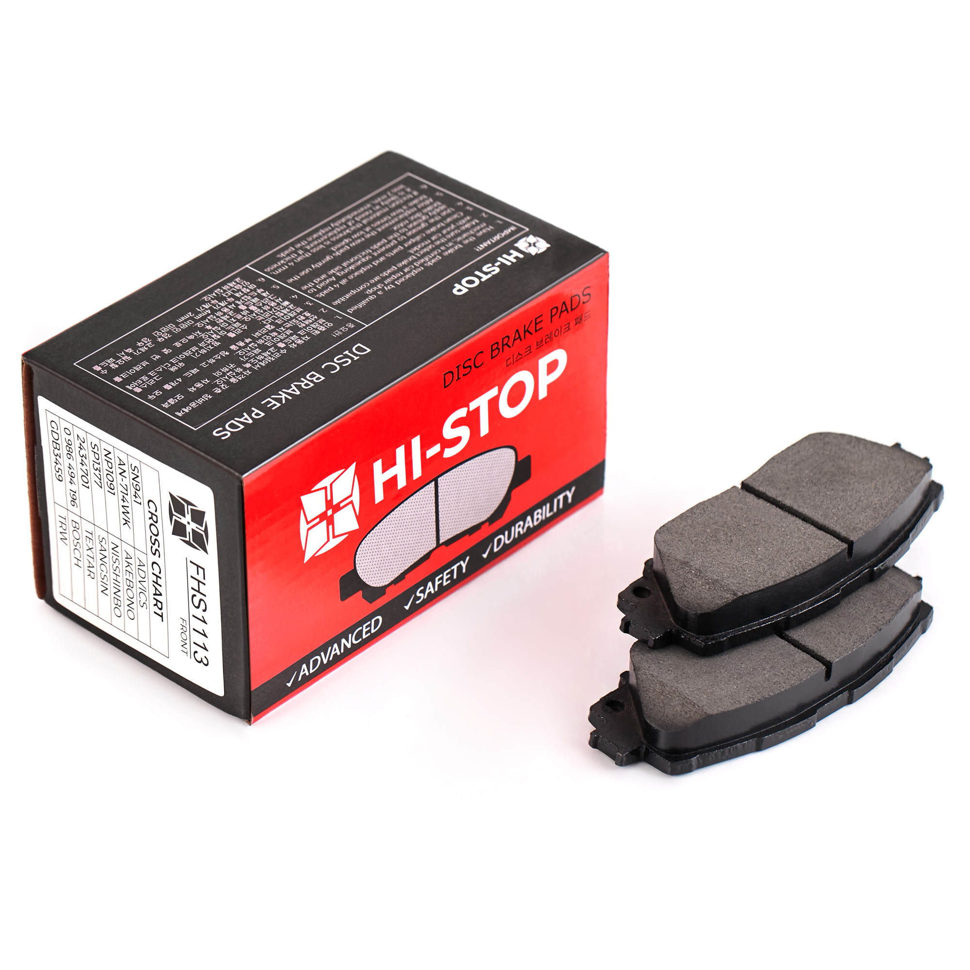 Колодки тормозные дисковые HI-STOP FHS1113 / SN941 / AN-714WK / NP1091 / 0 986 494 196