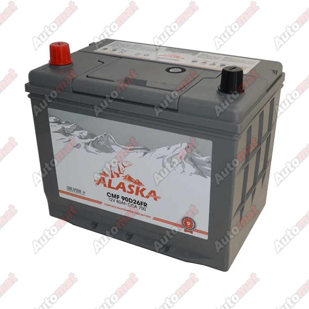 Аккумуляторная батарея ALASKA CMF 80 FL 90D26 silver+