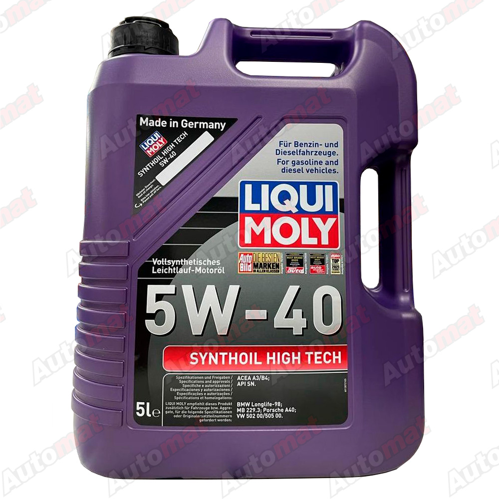 Моторное масло синтетическое LiquiMoly 5W-40 SN A3/B4 Synthoil High Tech 5л 1856