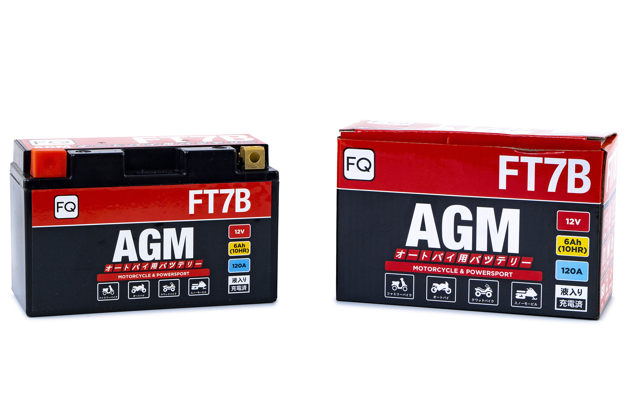 Мото аккумулятор FQ 6,0Ah FT7B AGM