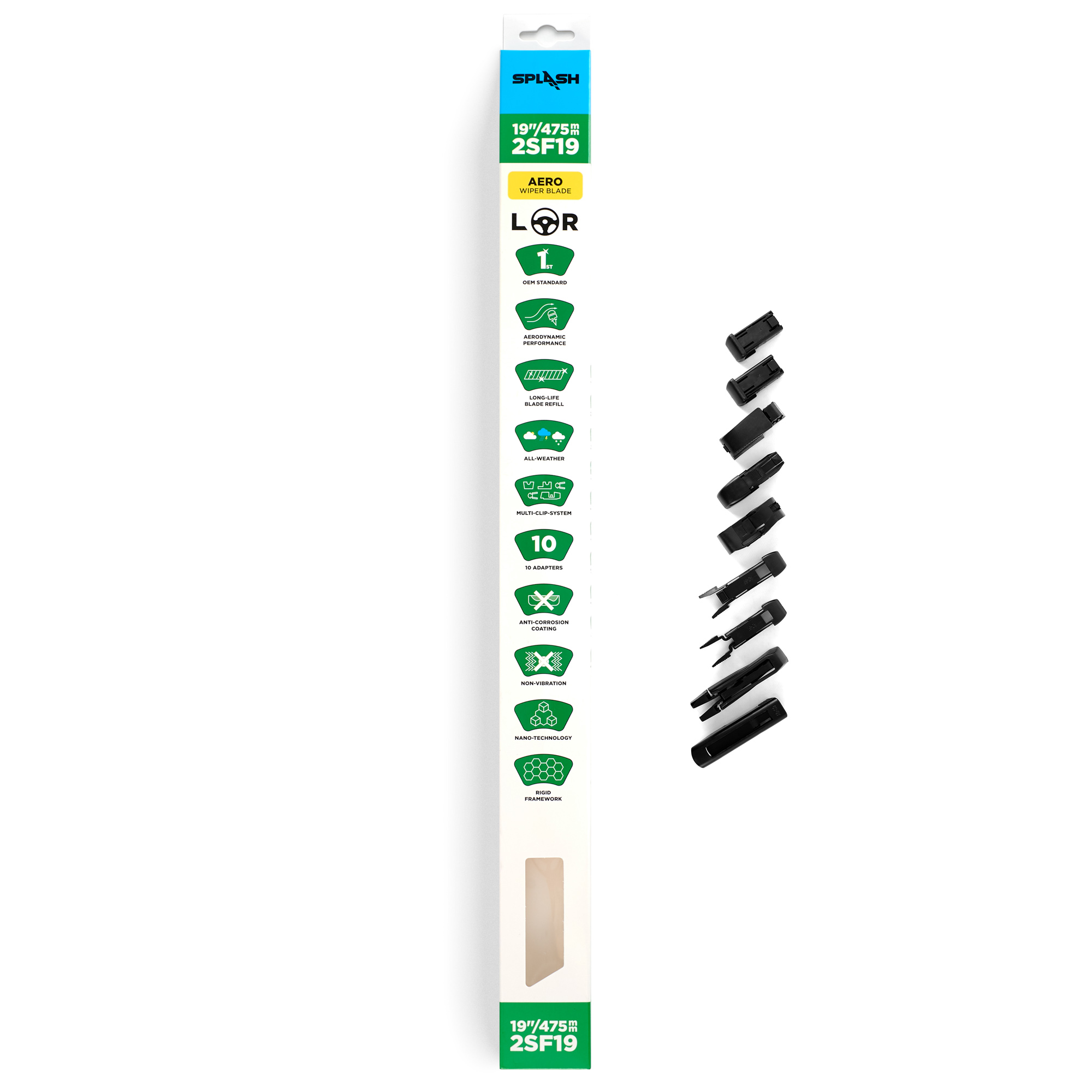 Щетка стеклоочистителя бескаркасная SPLASH 480mm (19") 2SF19