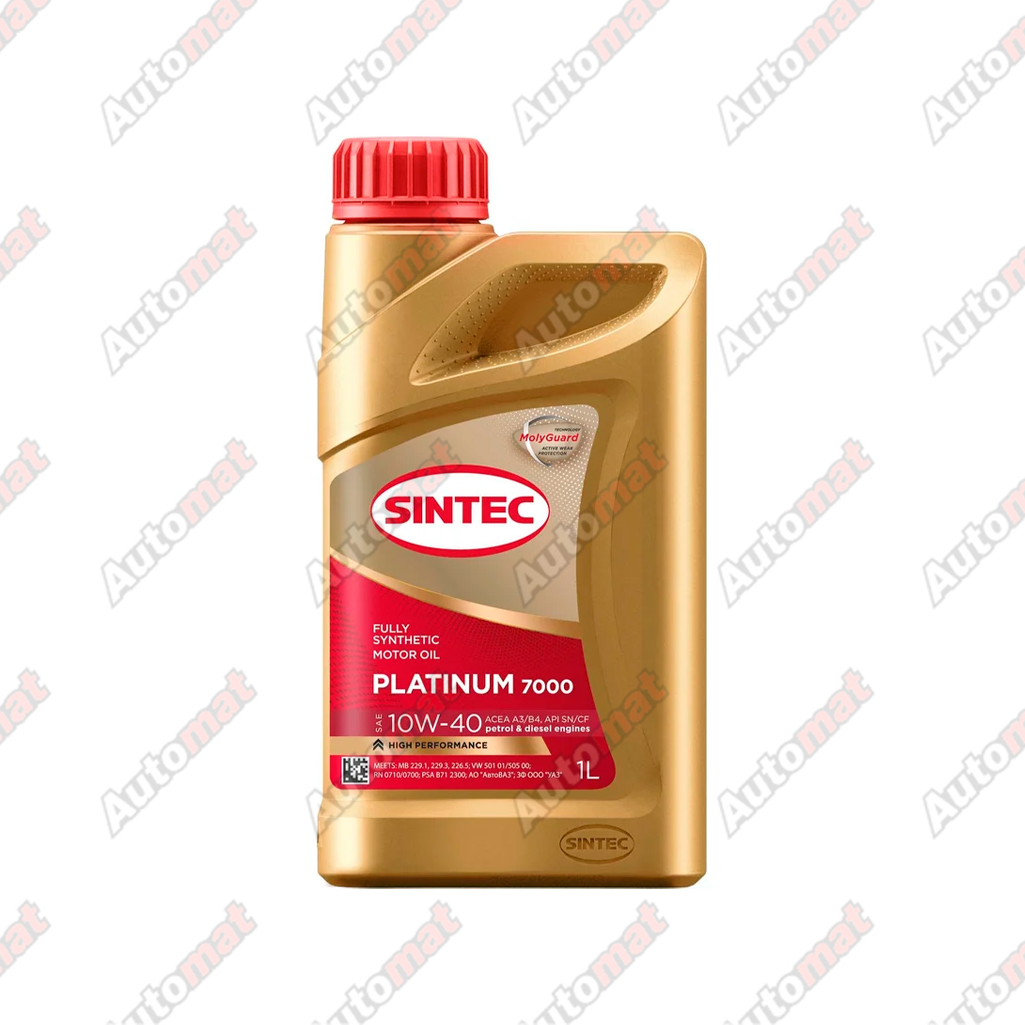 Масло моторное Sintec Platinum 7000 10W-40 SN/CF A3/B4, 1л