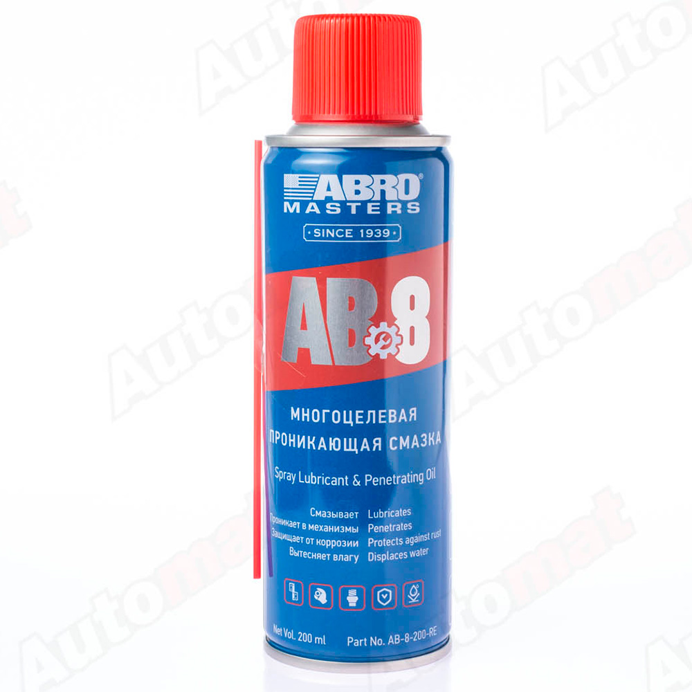 Смазка-спрей ABRO MASTERS, многоцелевая, антикоррозийная, проникающая, 200мл