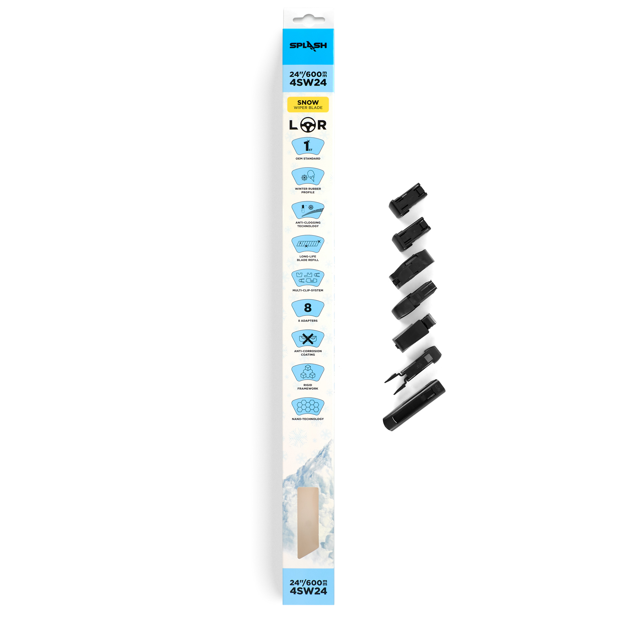 Щетка стеклоочистителя зимняя SPLASH 600mm (24'') 4SW24