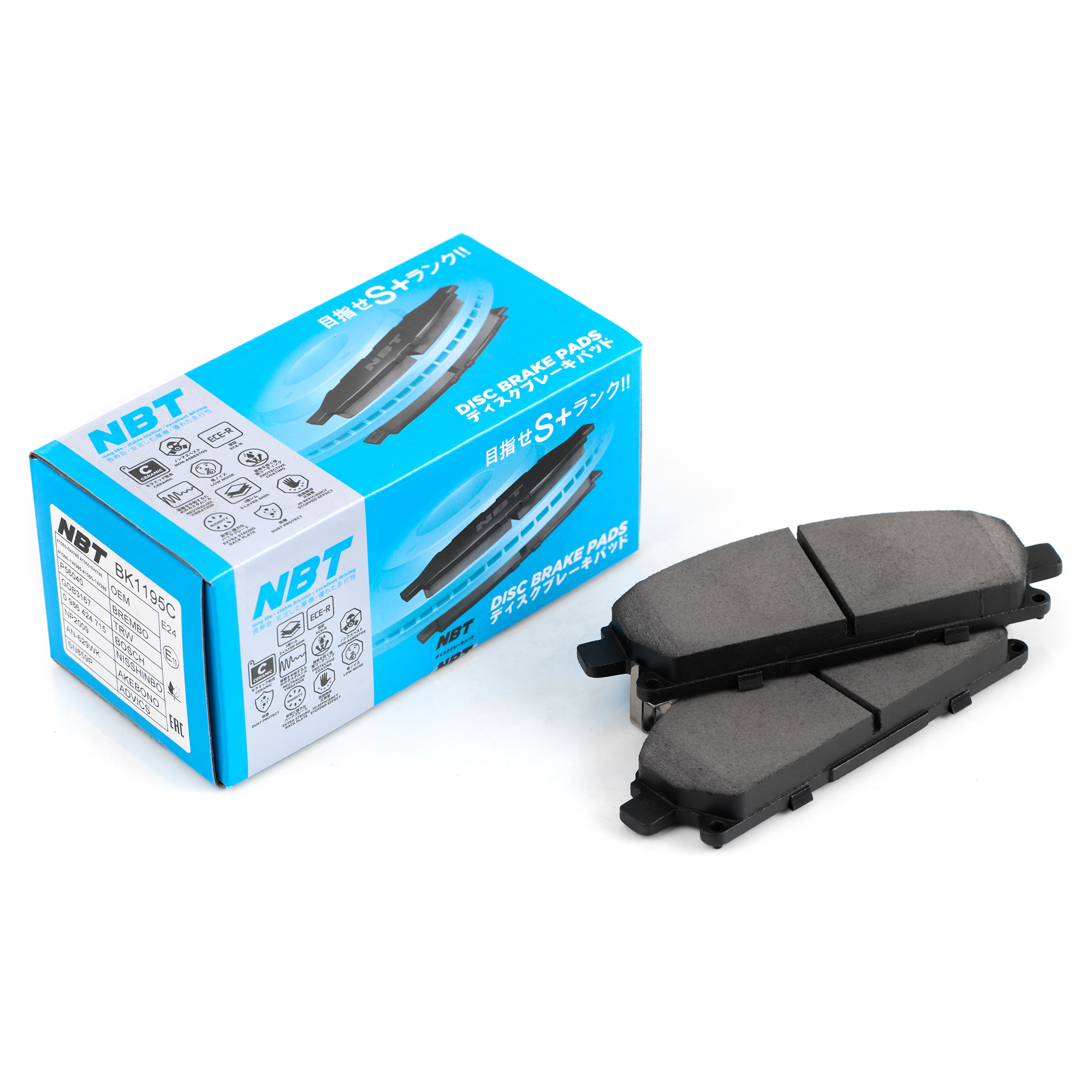 Колодки тормозные дисковые NBT BK1195C / SN859P / AN-629WK / NP2009 / 0 986 424 715 / SP1365 / 2342001 / GDB3167 / P56040 / AV1039 / GP01211 / D1211MH