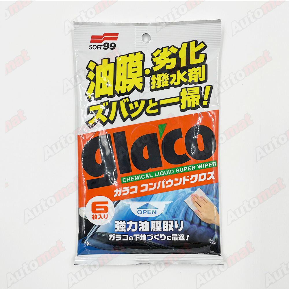 Салфетки для стекл очищающие Glaco Compound Sheet, 6шт