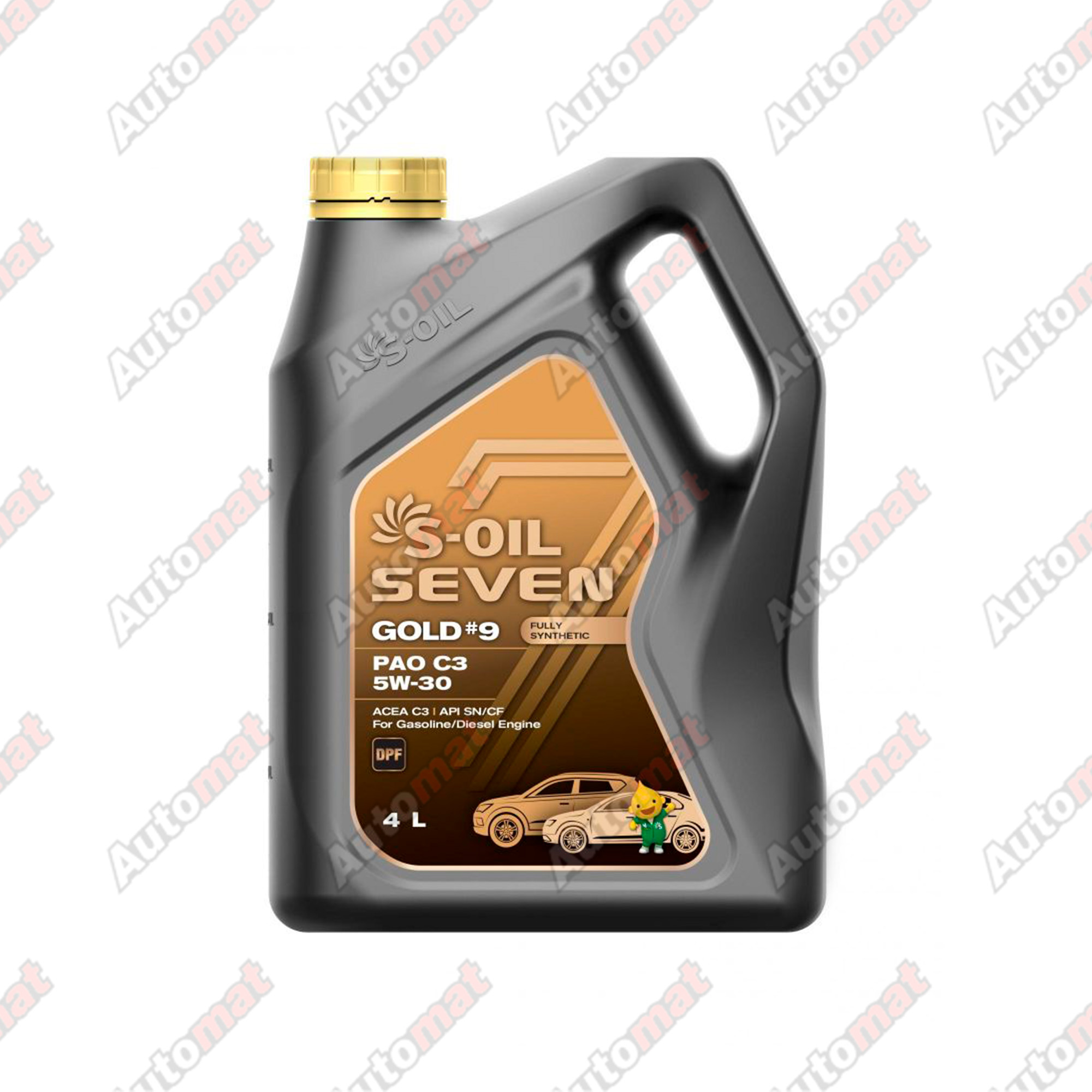 Масло моторное S-OIL 7 GOLD #9 PAO 5W-30 SN/CF C3 Fully Synthetic, 4л