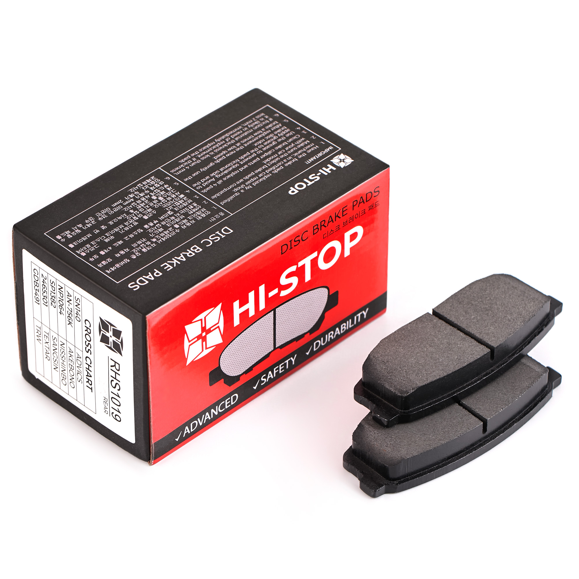 Колодки тормозные дисковые HI-STOP RHS1019 / SN140 / AN-756K / NP1064 / 0 986 494 380 / SP1382 / 2465301 / GDB3491