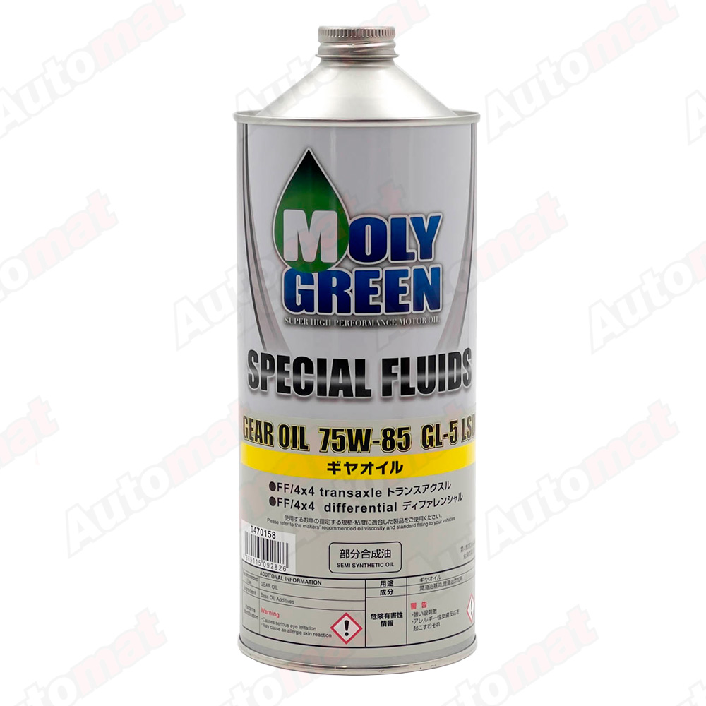 Трансмиссионное масло Moly Green GEAR OIL 75W-85 GL-5 LSD, 1л