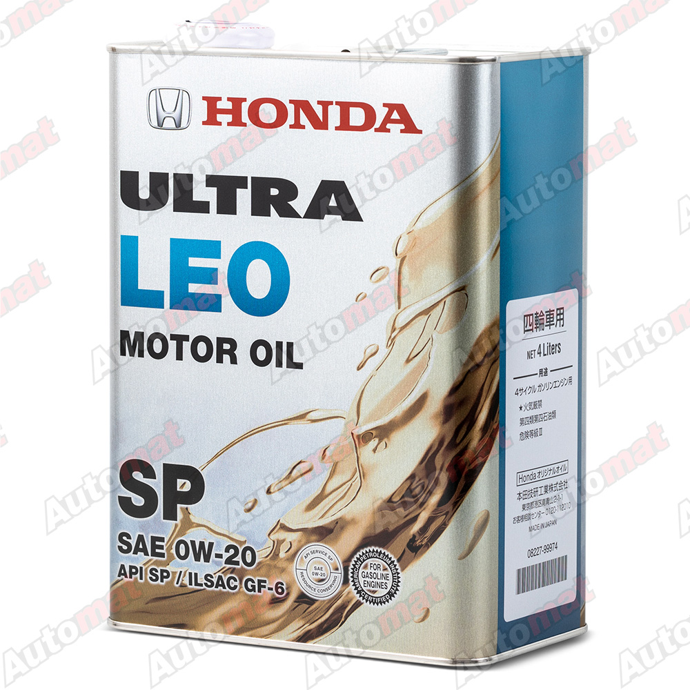 Моторное масло HONDA Motor Oil ULTRA LEO 0W-20 SP/GF-6, 4л