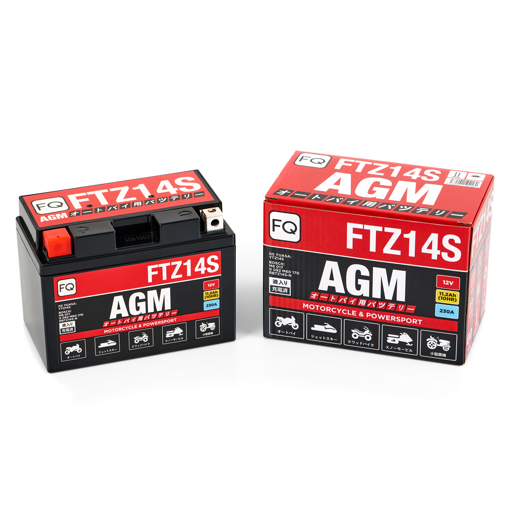 Мото аккумулятор FQ 11,2Ah FTZ14S AGM