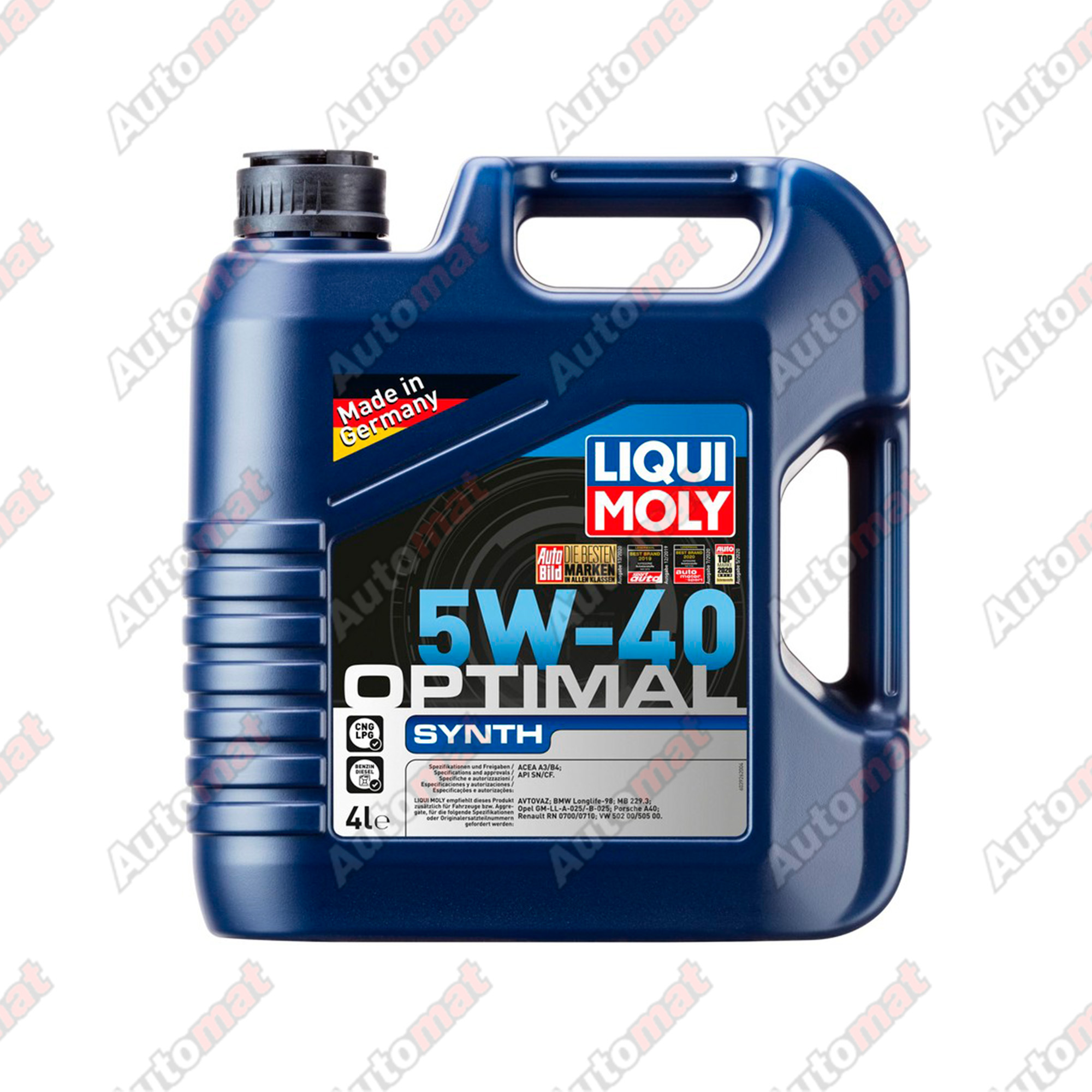 Моторное масло Liqui Moly 5W-40 CF/SN A3/B4 Optimal Synth, 4л