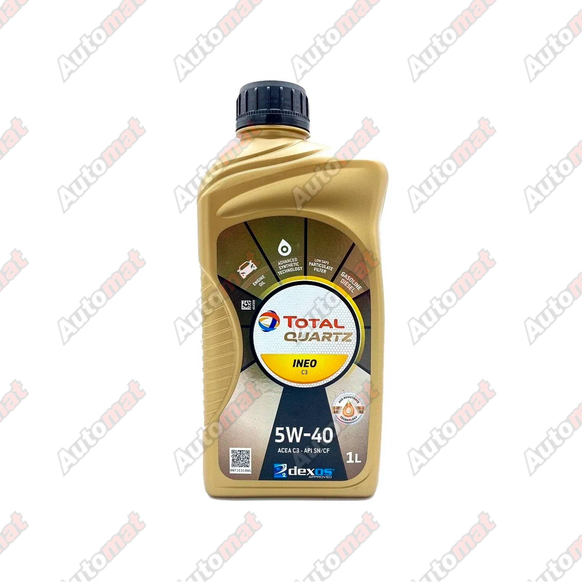 Моторное масло Total Quartz Ineo 5W-40 SN/CF C3, 1л