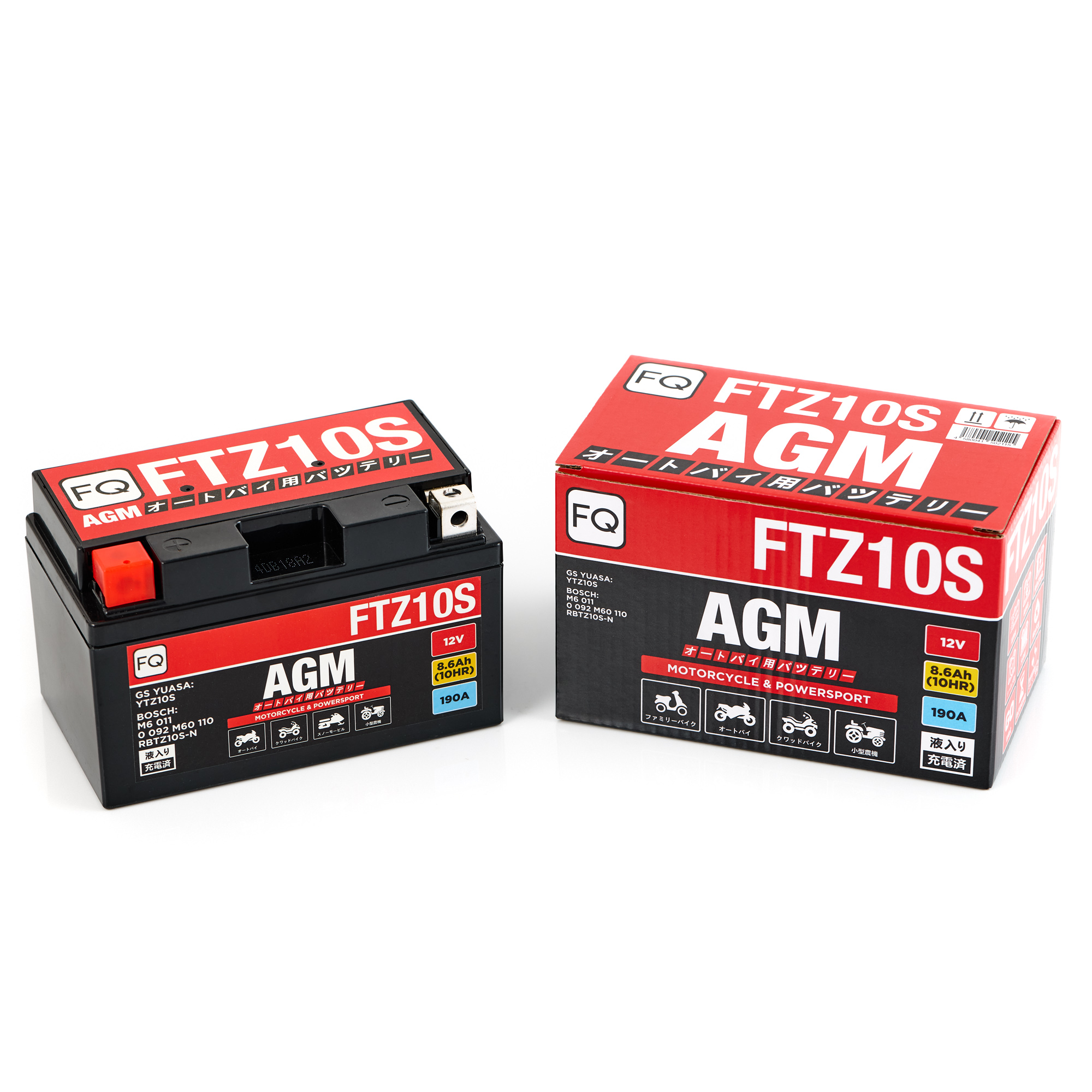 Мото аккумулятор FQ 8,6Ah FTZ10S AGM