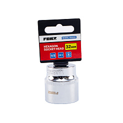 Головка торцевая шестигранная FORZ (1/2), 32 мм, CrV
