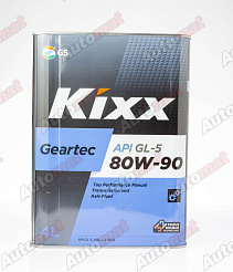 Трансмиссионное масло Kixx Geartec 80W-90 GL-5, 4л